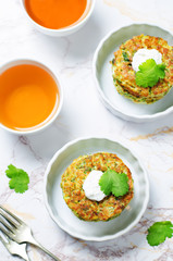 zucchini ricotta cilantro fritters