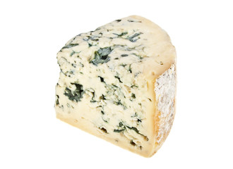 Blue cheese on a white background