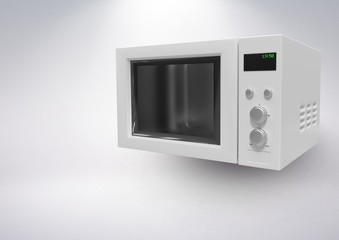 Fototapeta premium 3D Microwave against grey background