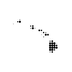 Dotted map of Hawaii. Vector