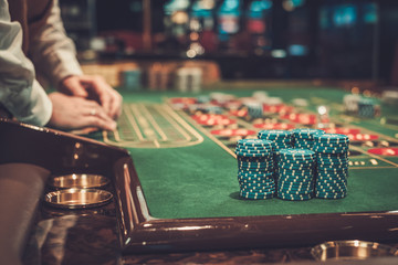 Gambling table in luxury casino