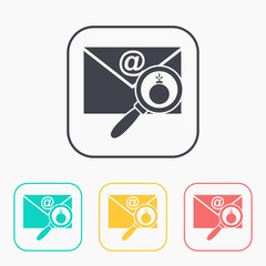 mail bomb flat icon. explosive device in the envelope vector illustration