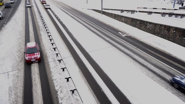 Timelapse video of Snowy Street Scene