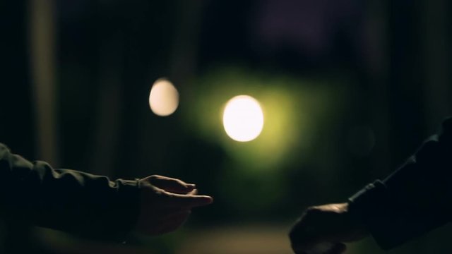 Hand to hand drug transacation at night,suspicious activity 50p
