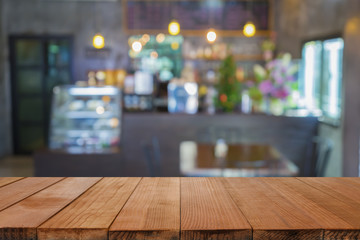  Empty top of wooden table or counter with summer landscape blue sky clouds Vibrantly colorful background. For product display,can be used for montage or display your products