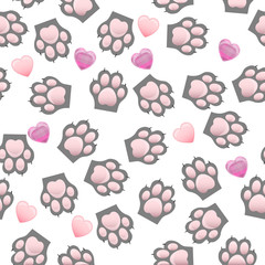 cat and dog paw print with claws