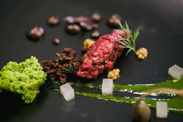 Molecular food on a plate