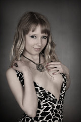 Obraz premium Blond girl in dress