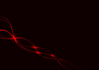 Red neon waves on a dark background.