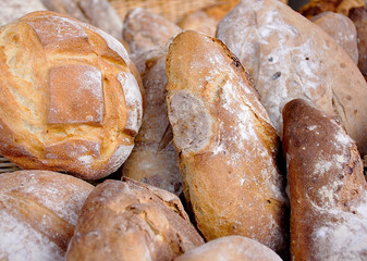 Bread on street market.
