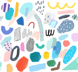 Creative Seamless pattern. Artistic universal background. Hand Drawn textures. Design for poster, card, invitation, header, cover, placard, brochure, flyer.