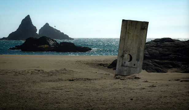 Out of Order / Out house washed up on a Oregon beach
