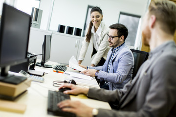 Business partners working in modern office