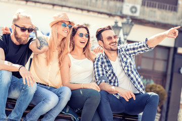 Friends having a great time outdoors