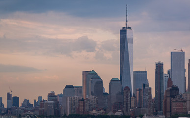 Sunset at Lower Manhattan and 1 World Trade Center, New York City, USA