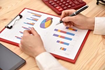woman working with business graph