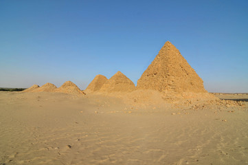 Fototapeta na wymiar Nuri - pyramids of royal family of Kush in Sudan 