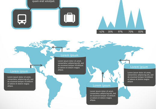 Blue Black Corporate World Business Travel Infographic Template