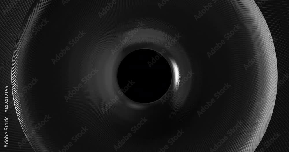 Poster abstract 4k circular background loop of steel and light for motion graphic. animation rotation of ra
