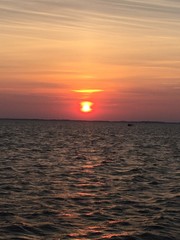 Sun dropping at sunset