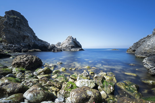 Rocks on the sea in istanbul. 