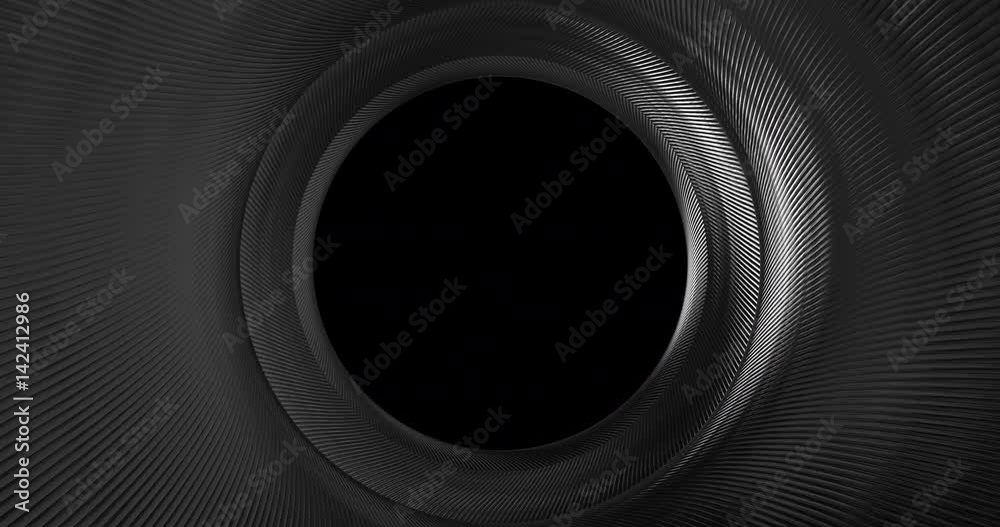 Poster abstract 4k circular background loop of steel and light for motion graphic. animation rotation of ra