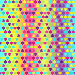 Fototapeta na wymiar Glowing flower pattern. Seamless vector