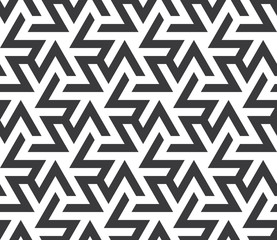 Seamless black and white vintage tribal arabic isometric mod pattern vector