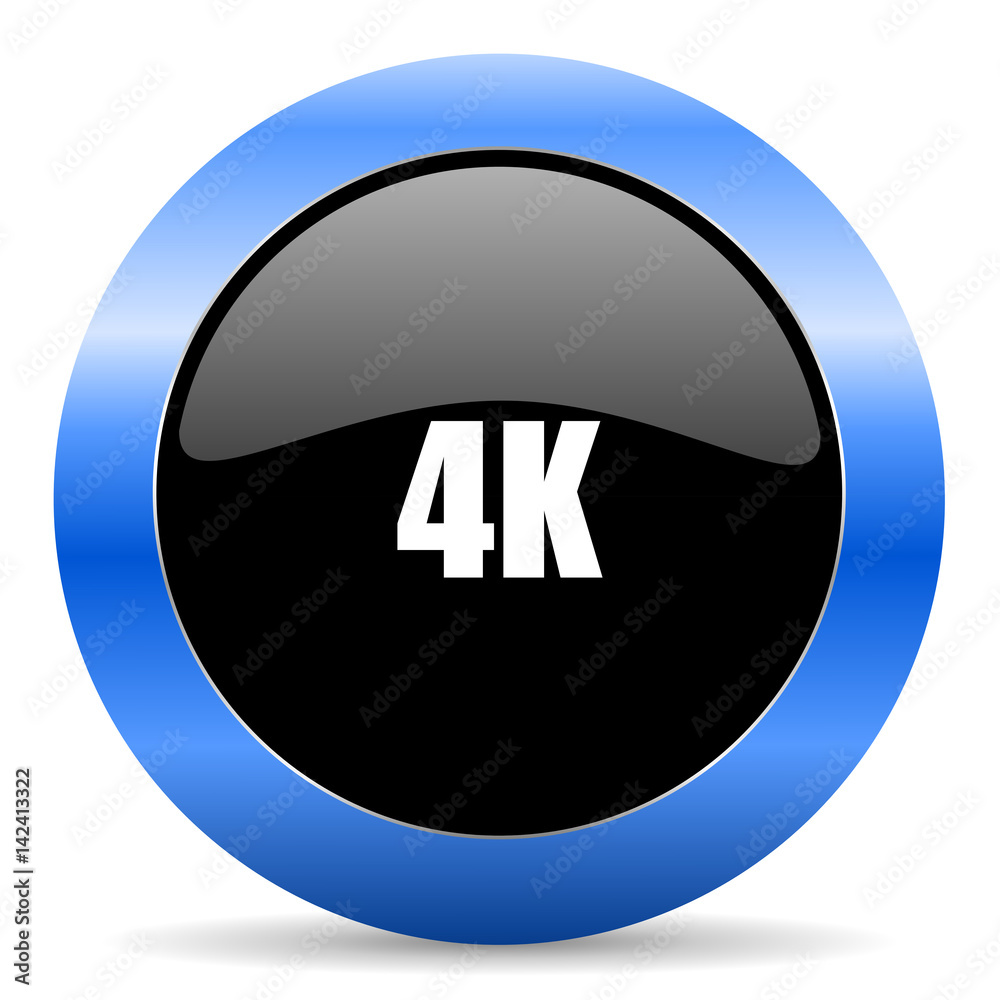 Poster 4k black and blue web design round internet icon with shadow on white background.
