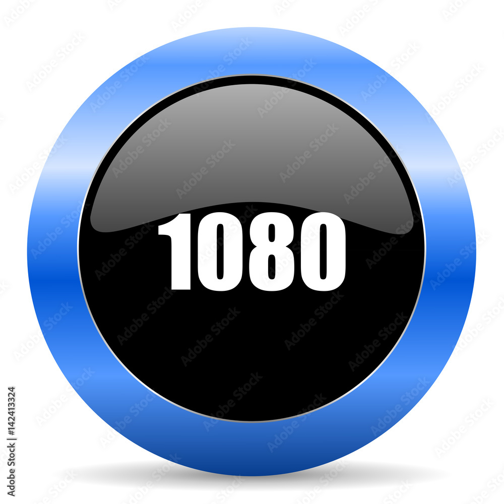 Poster 1080 black and blue web design round internet icon with shadow on white background.