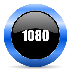 1080 black and blue web design round internet icon with shadow on white background.