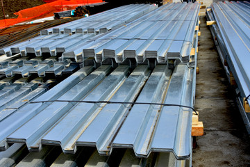 Steel building material at nearby commercial construction site.