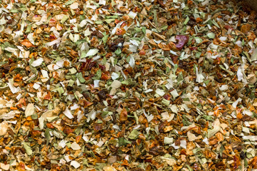 Herbal tea blend texture, background