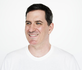 Fototapeta premium Studio People Shoot Portrait Isolated on White