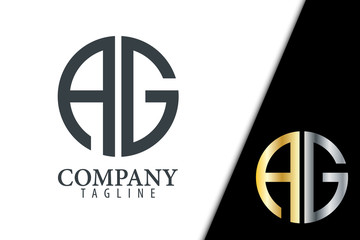 Initial Letter AG With Linked Circle Logo