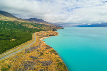 Aerial Lake Pukaki, NewZealand