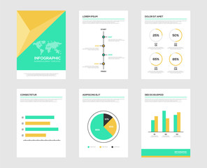 Infographic brochure elements for business data visualization