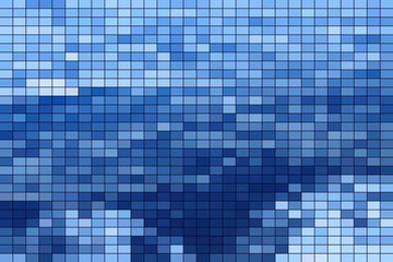 Blue mosaic square tiles background