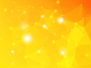Fototapeta na wymiar Golden yellow geometric background with lights