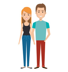 Obraz premium young couple avatars characters