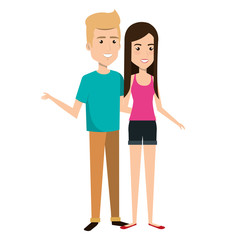 young couple avatars characters