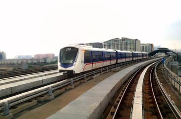 Modern Light Rail Train on the move
