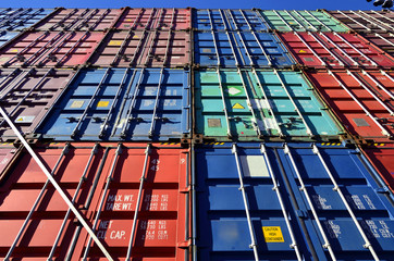 cargo container in import export logistic zone