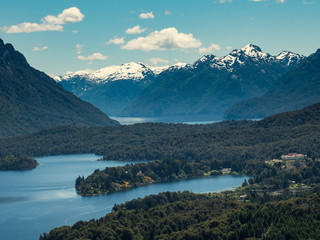 Obraz na płótnie Canvas View at lakes under the mountains, Bariloche, Argentina