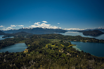 Fototapeta na wymiar Panoramatic view at Lakes III, Bariloche, Argentina