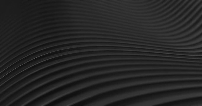 Abstract 4K background seamless loop of steel curves and texture with reflection of animated light and environment. 3D model of metal,  metallic technologies and industrial metal, reflecting light.