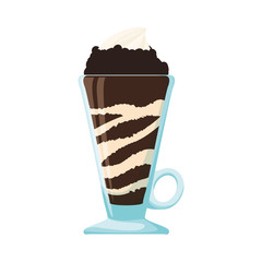 Chocolate milkshake dessert icon vector illustration graphic design