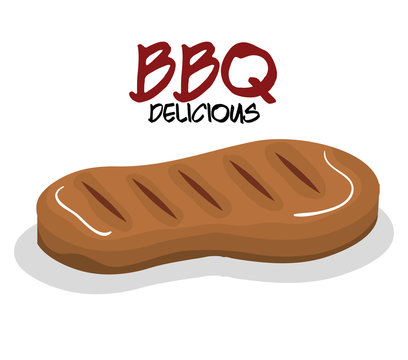 delicious meat beef bbq menu vector illustration design
