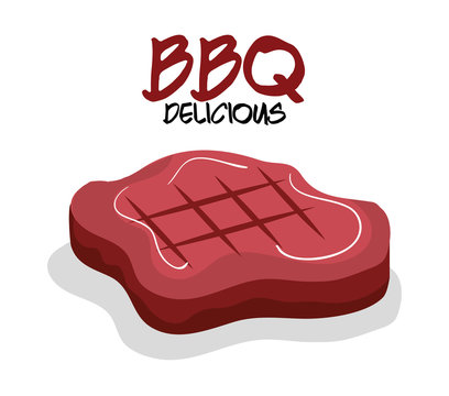 delicious meat beef bbq menu vector illustration design