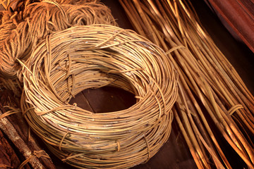 rattan, materials used to make basket or furniture such as sofa
